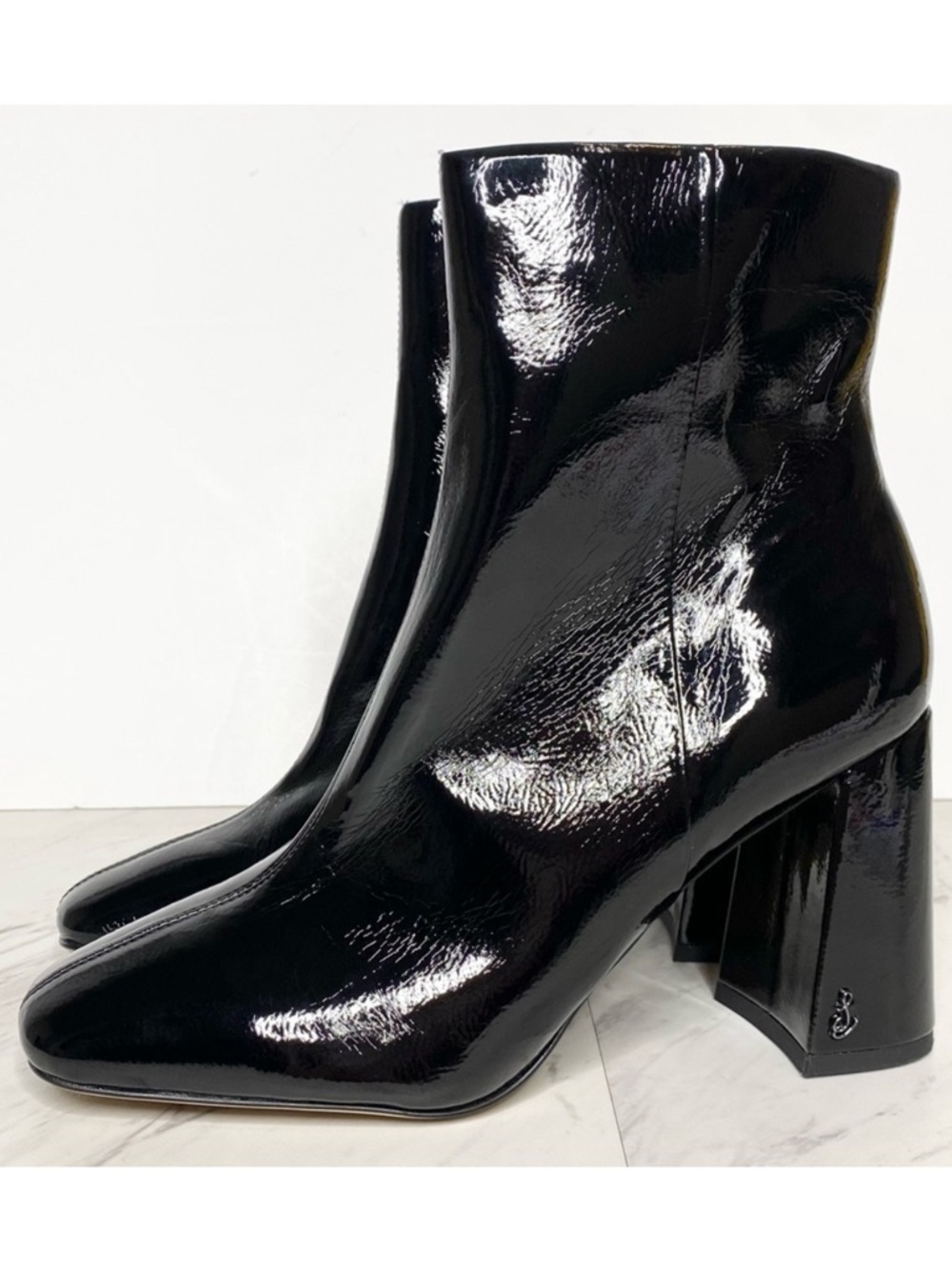 Sam Edelman Codie Black Patent Ankle Bootie 8 1/2 M